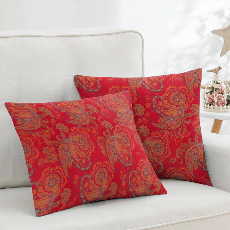 Federe quadrate in jacquard di cotone con stampa Paisley (2 pezzi)