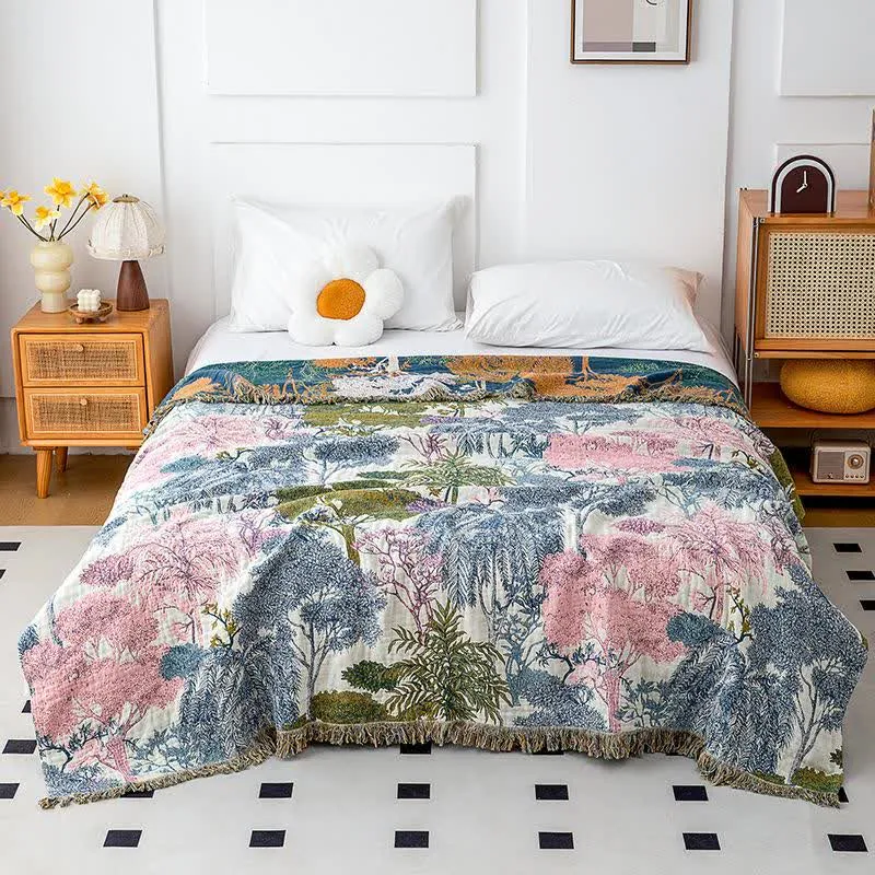 Trapunta con nappe in garza di cotone Woodland