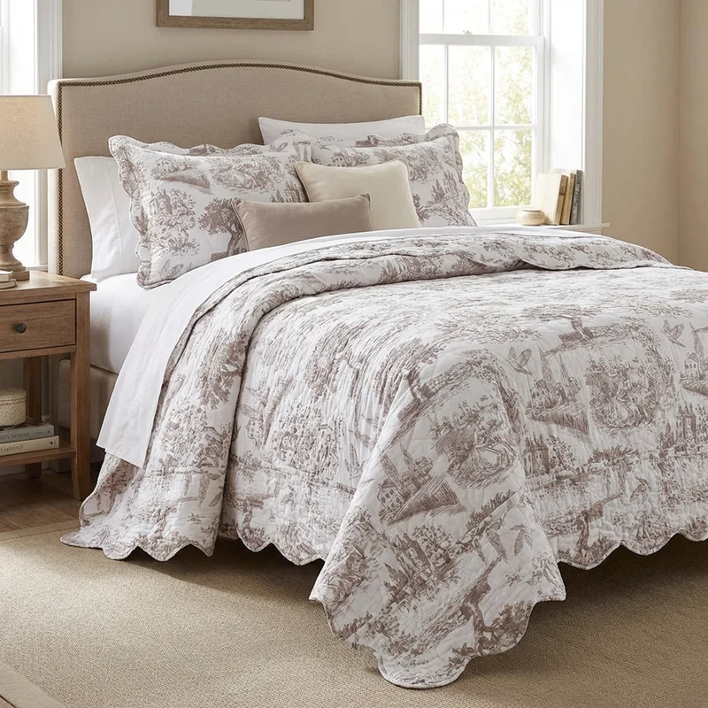 Trapunta Matrimoniale Toile Beige