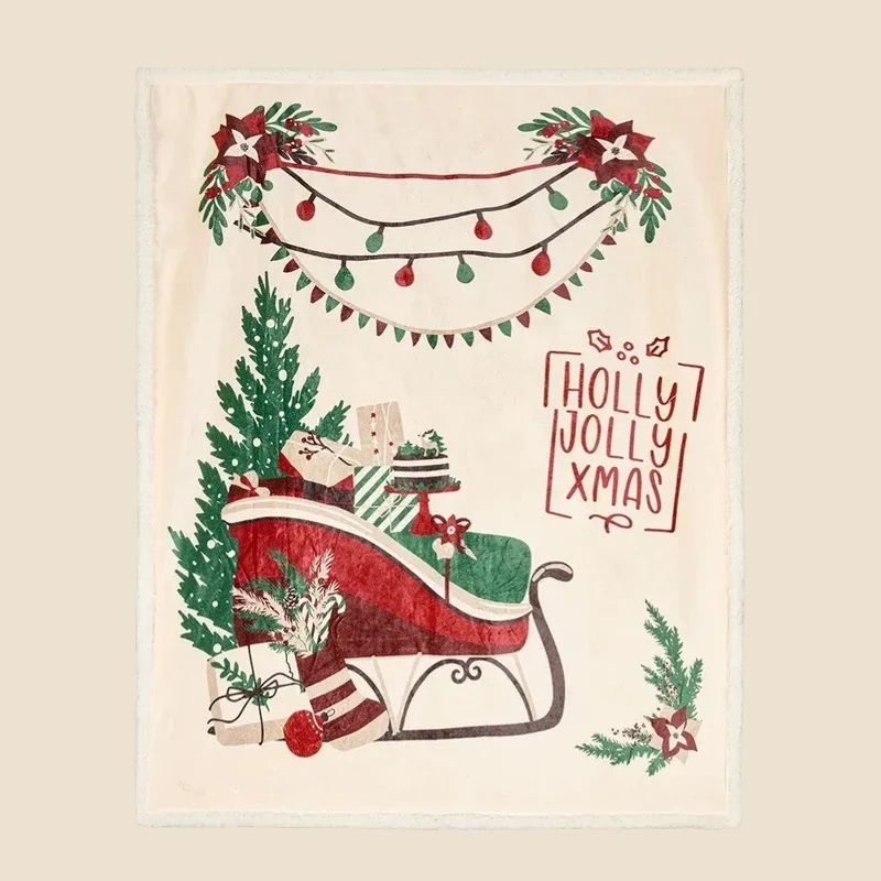 Plaid Holly Jolly slitta