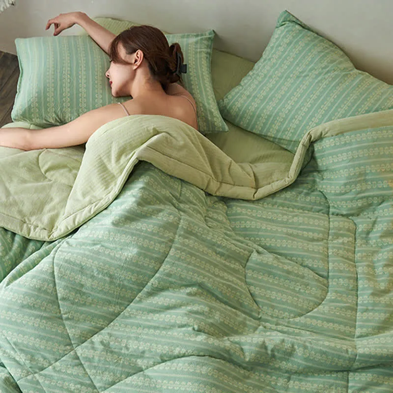 Elegante trapunta estiva retrò in cotone jacquard