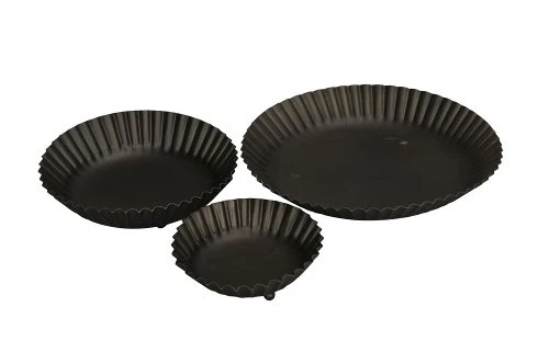 Vassoio in ferro nero set di 3