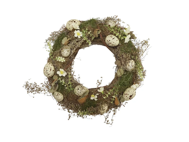 Ghirlanda con erba essicata e rattan -Chic antique