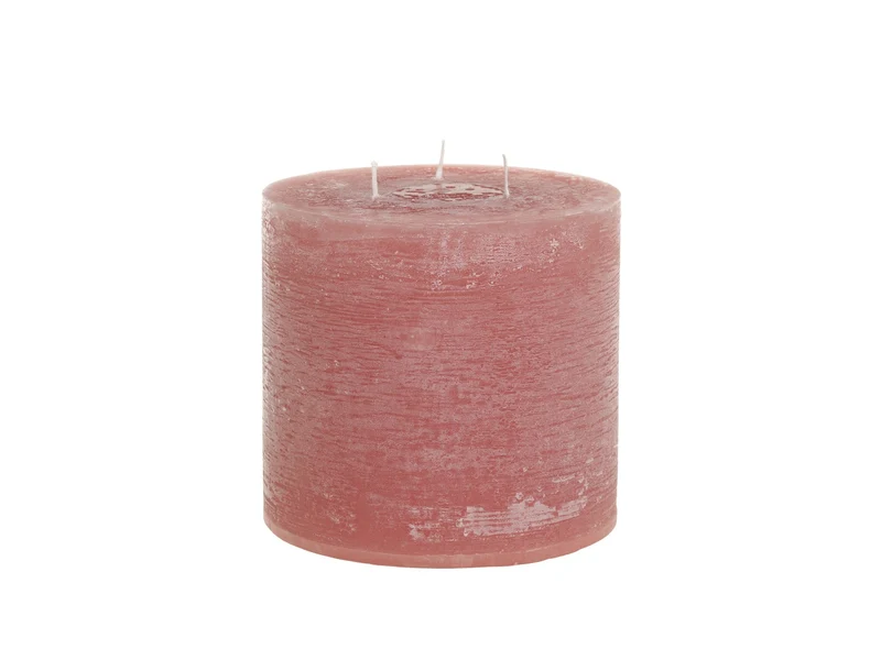 Candela rustica in paraffina lampone con 3 stoppini Chic Antique