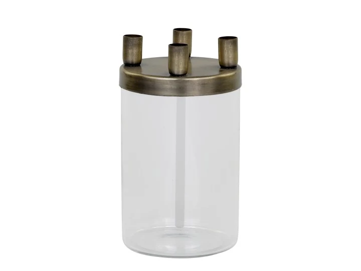 Candeliere con 4 supporti per candele coniche ottone antico Chic Antique