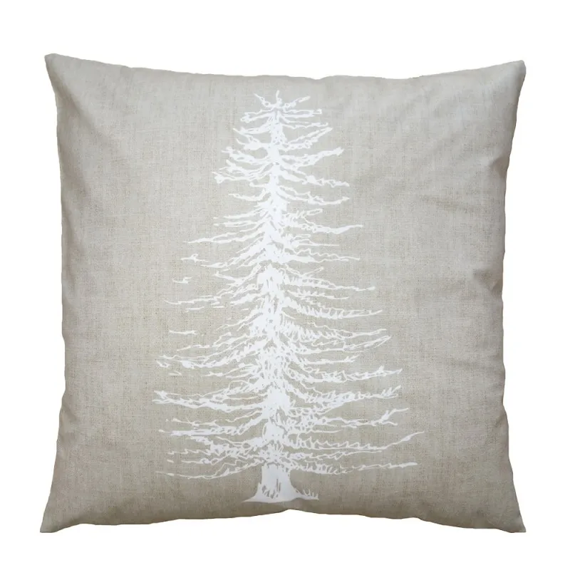 Federa per cuscino 45x45 cm Beige Bianco Poliestere Alberi di pino