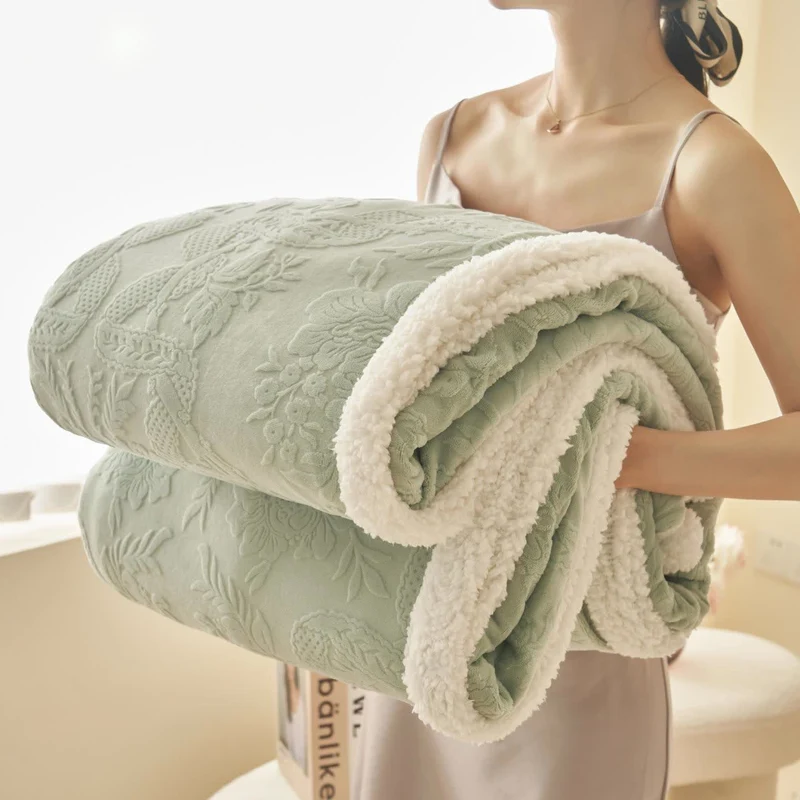 Coperta calda in jacquard con trama floreale