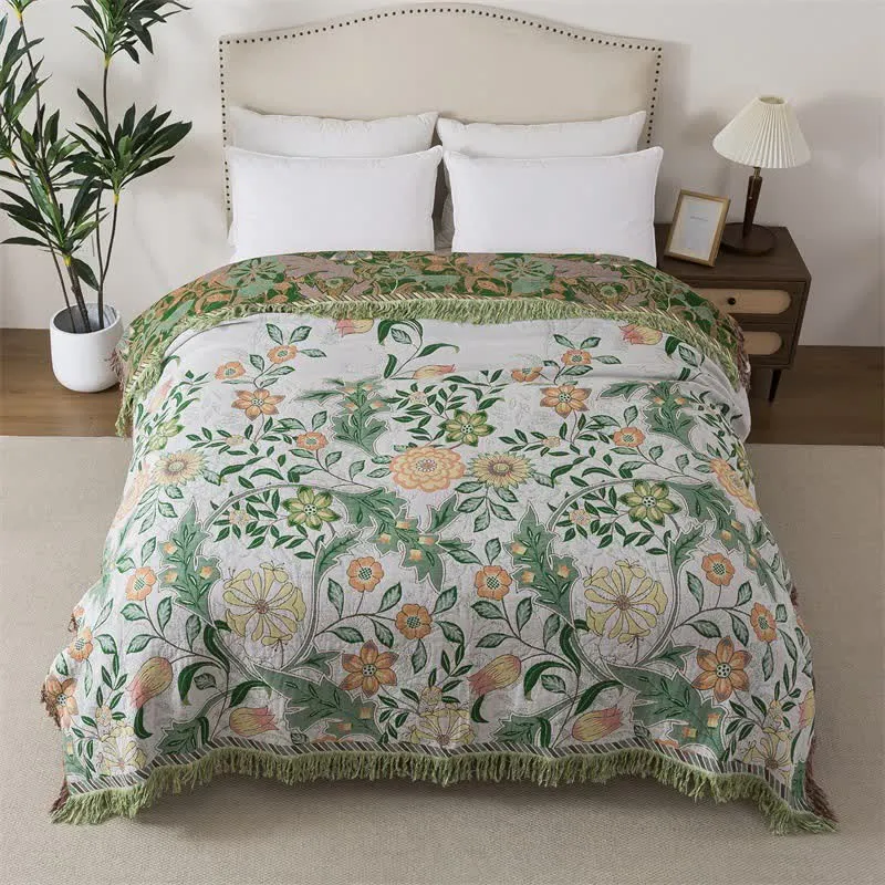 Trapunta con nappe in garza di cotone floreale Ownkoti Refresh