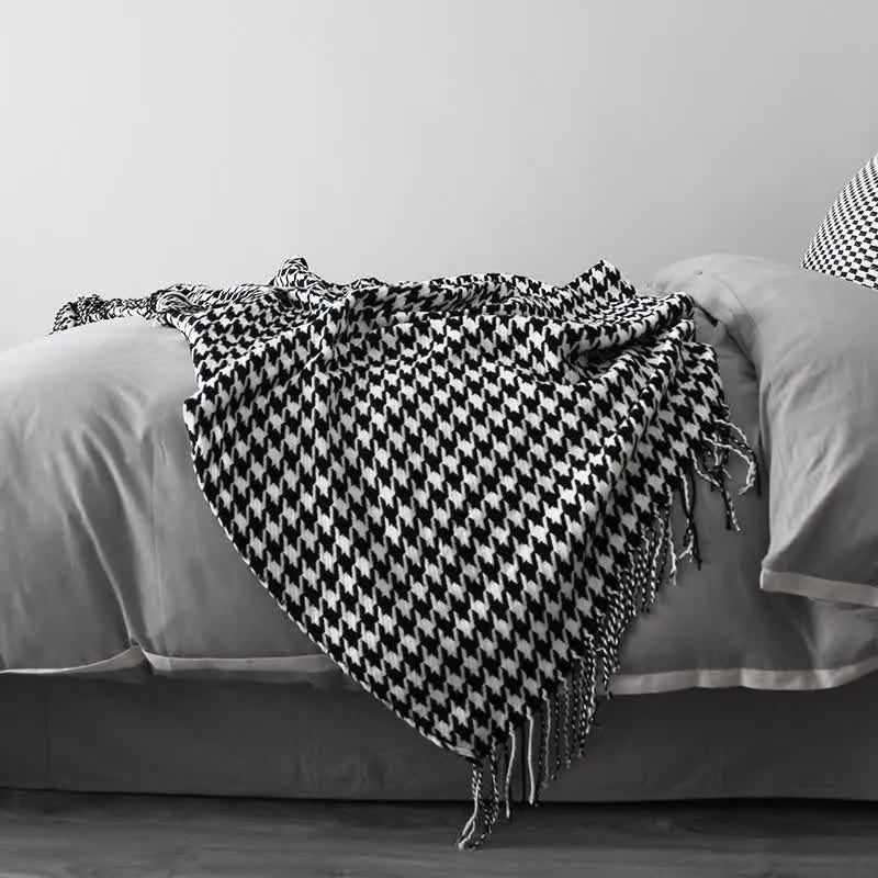 Coperta con nappa pied de poule classica Ownkoti