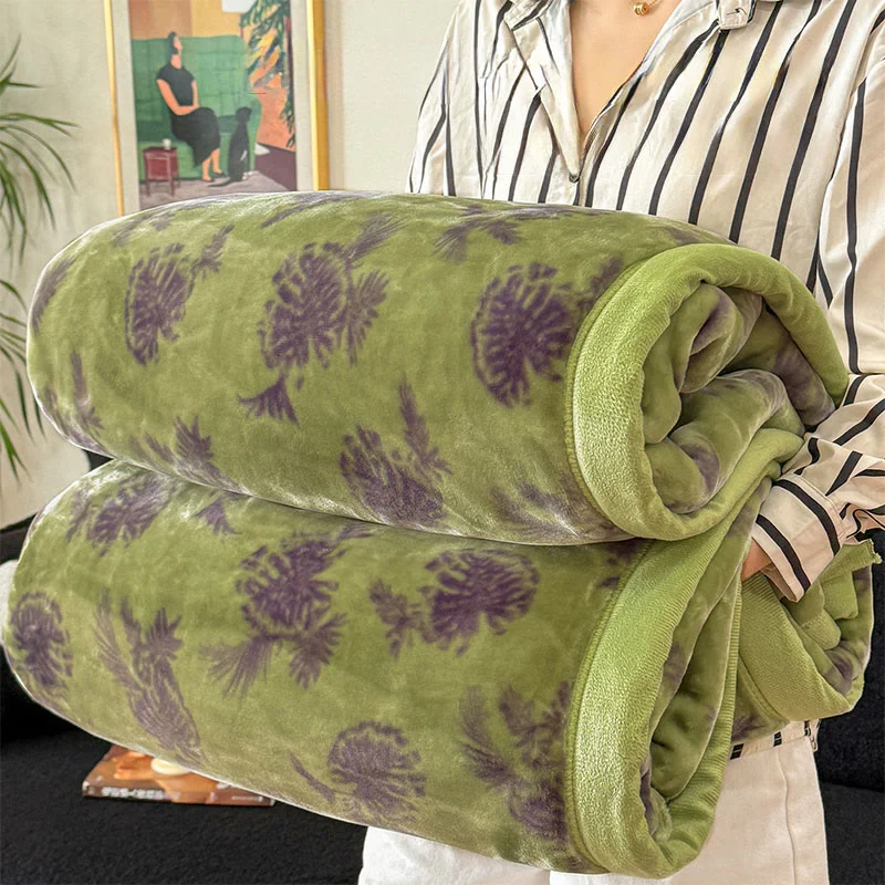 Coperta in flanella con foglie tropicali
