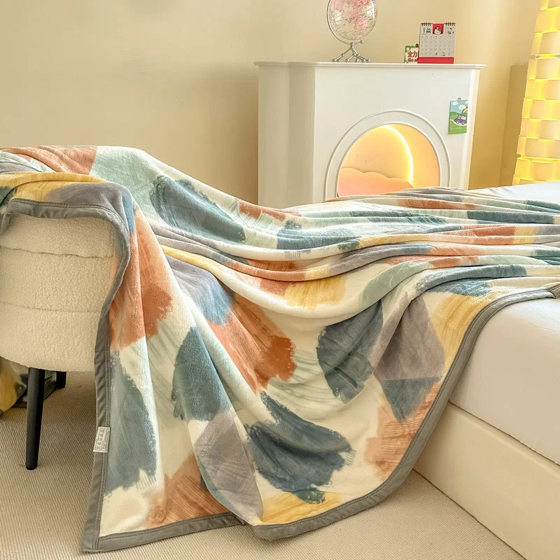 Coperta di peluche geometrica moderna ad acquerello