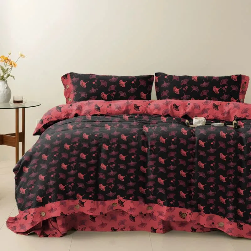Set di biancheria da letto in garza di cotone Ginkgo Timeless Ownkoti (4 pezzi)