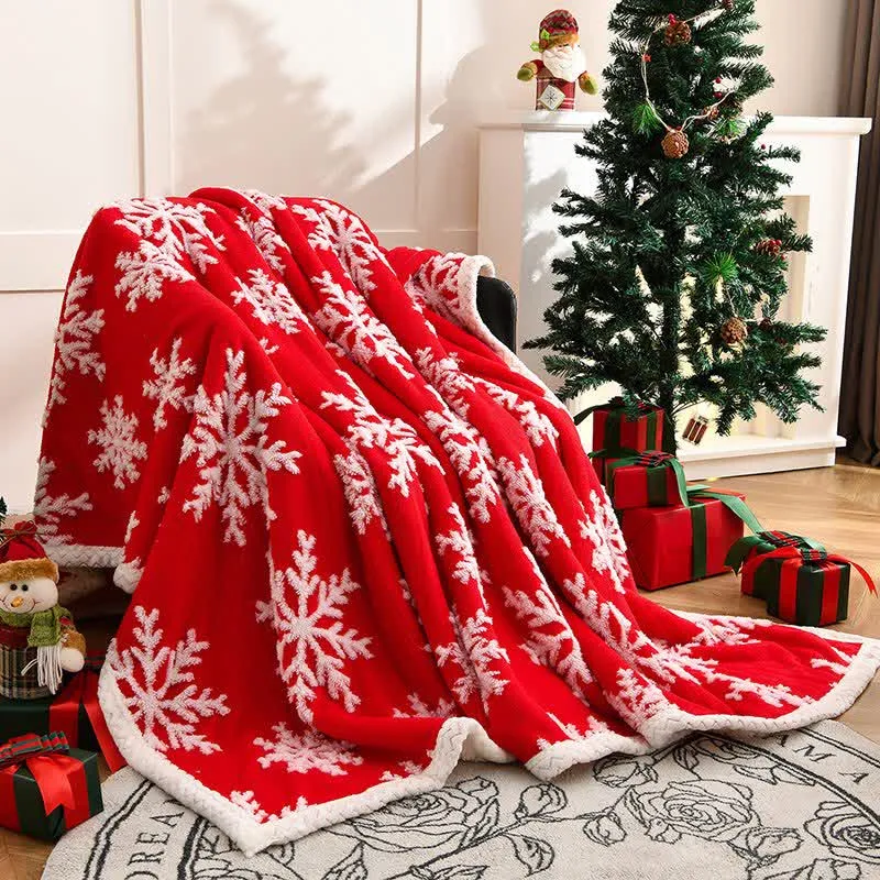 Coperta reversibile in sherpa con fiocco di neve Ownkoti