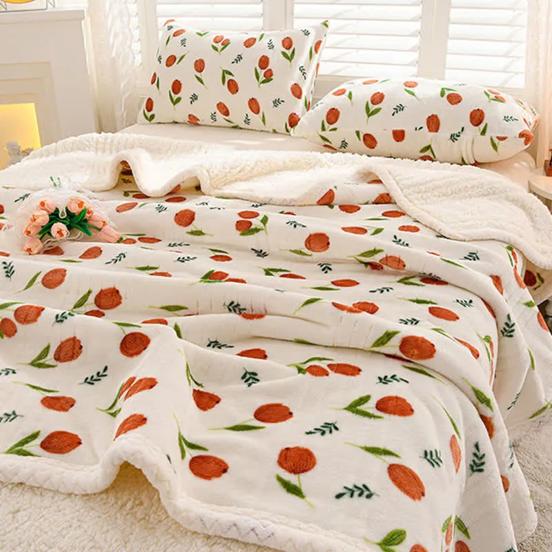 Coperta reversibile Ownkoti Tulip Sherpa
