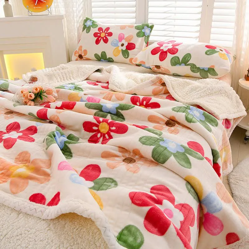 Coperta reversibile floreale colorata Ownkoti