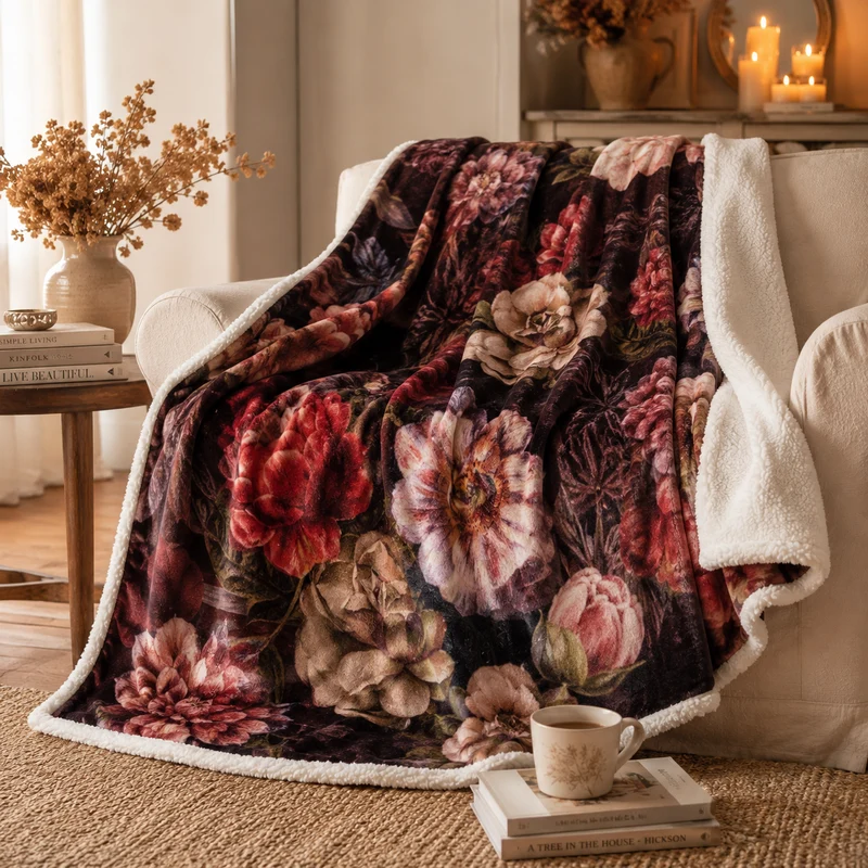 Plaid sherpa Dream in bloom