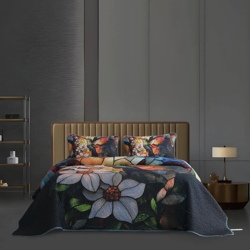 Set di biancheria da letto trapuntata retrò in stile pastorale (3 pezzi)