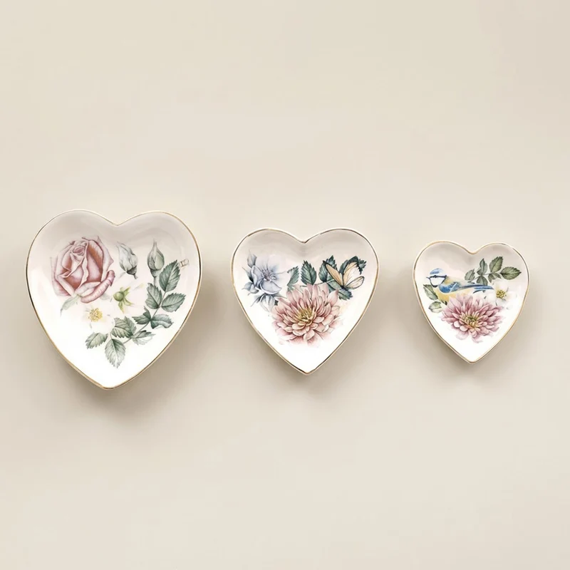 Set 3 piattini cuore Botanical