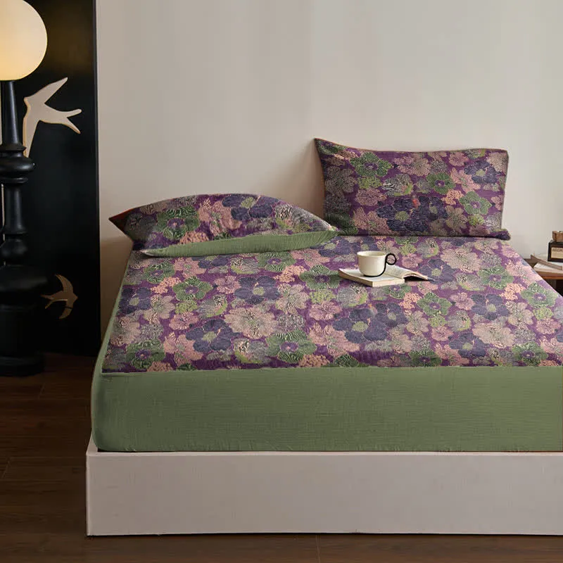 Lenzuolo con angoli in jacquard di cotone color pesca