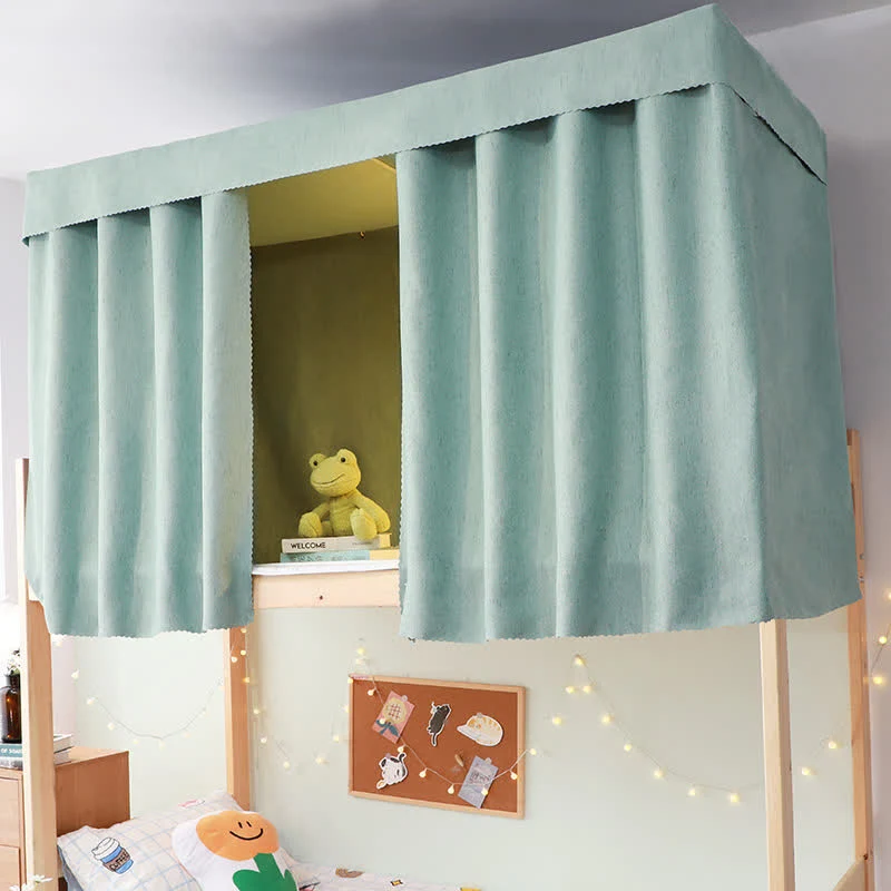 Tenda oscurante in cotone e lino per letto del dormitorio