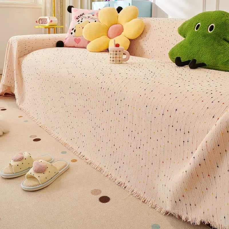 Protezione per divano in ciniglia a pois colorati