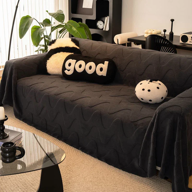 Coperta da divano con trama a onde semplici
