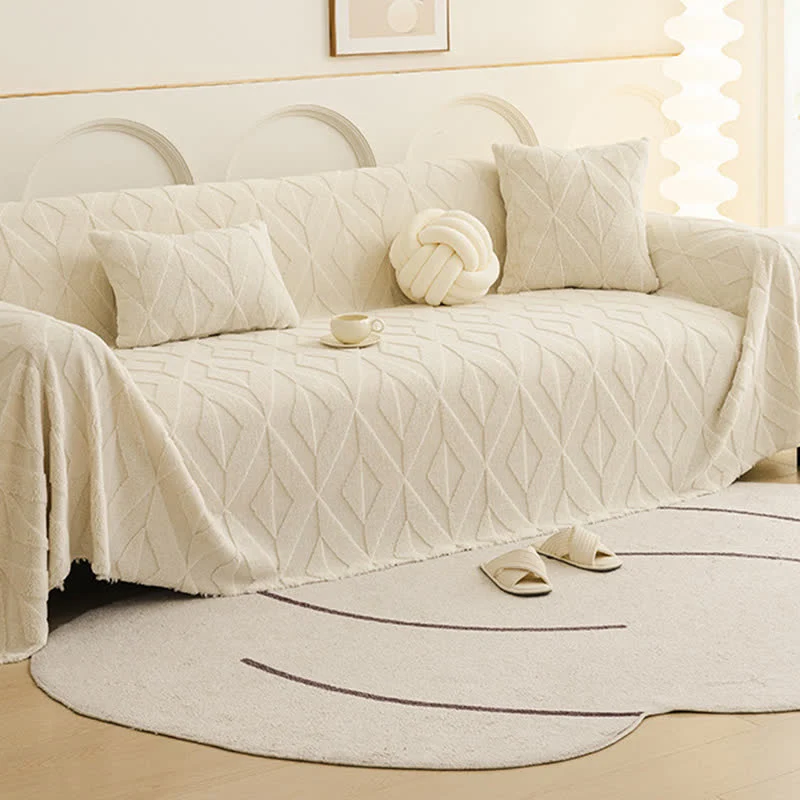 Coperta da divano con trama a diamante semplice