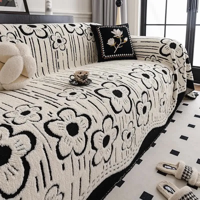 Coperta da divano in peluche floreale
