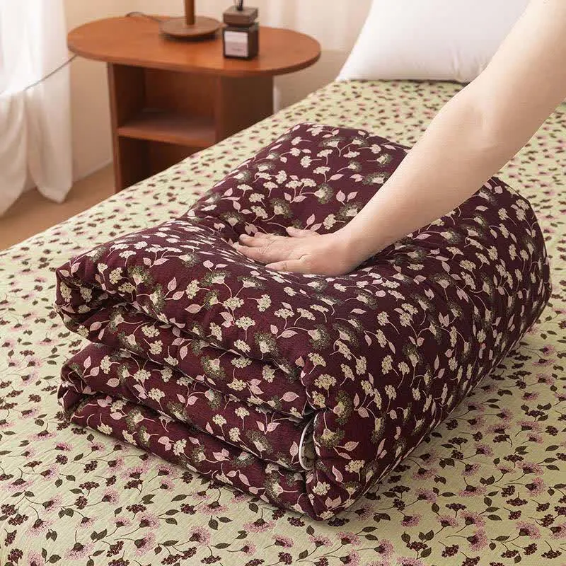 Trapunta jacquard in garza di cotone con foglie botaniche