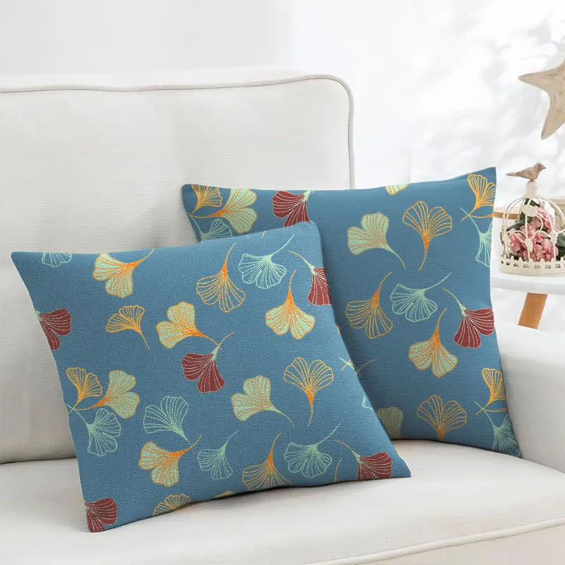 Federe quadrate in jacquard di cotone Ginkgo Biloba (2 pezzi)