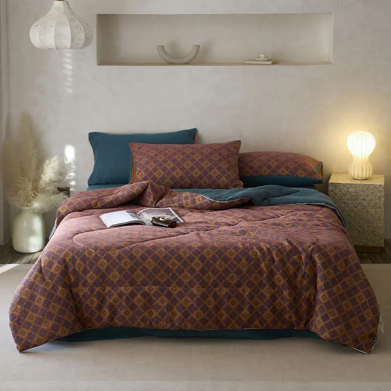 Biancheria da letto vintage in garza di cotone jacquard confortevole