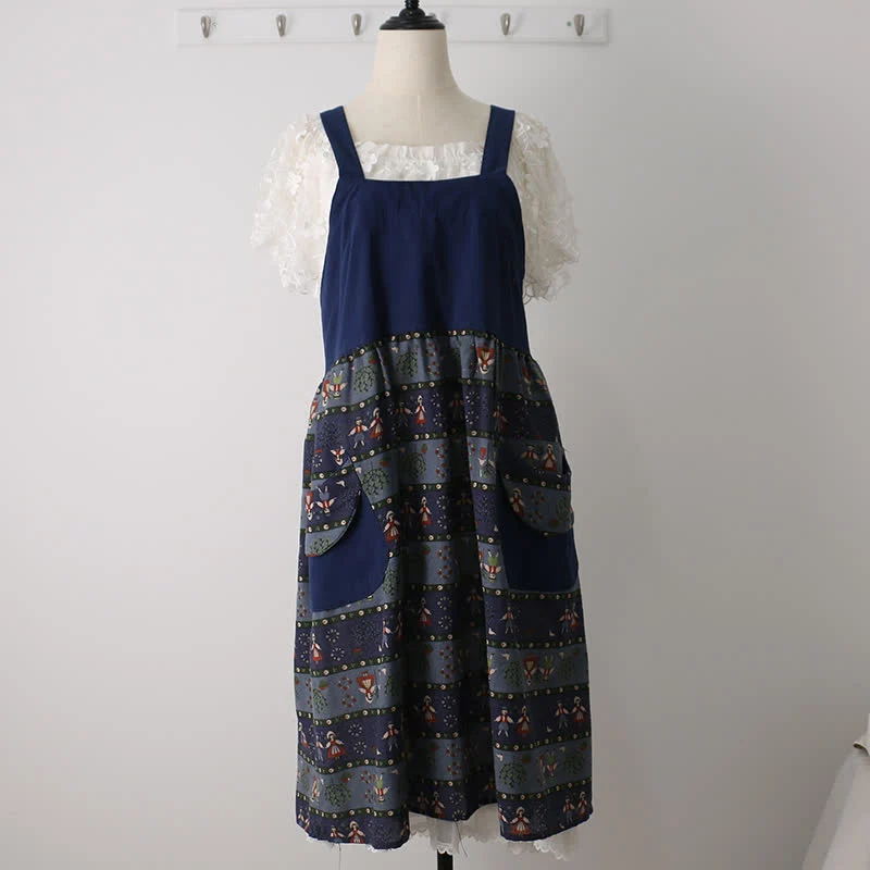 Grembiule da cucina in cotone con motivo vintage