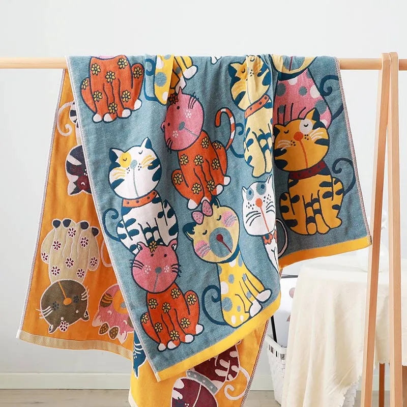 Asciugamano da bagno in cotone per neonati a forma di gatto Ownkoti