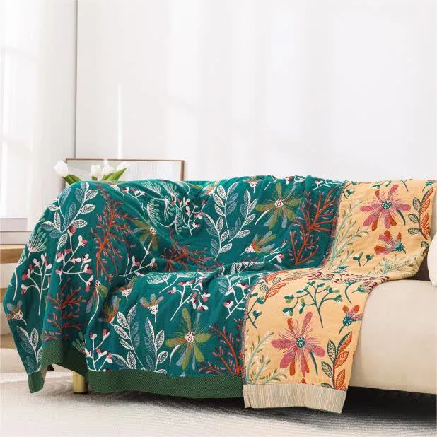Coperta per divano in garza di cotone rustica e confortevole, stile rurale