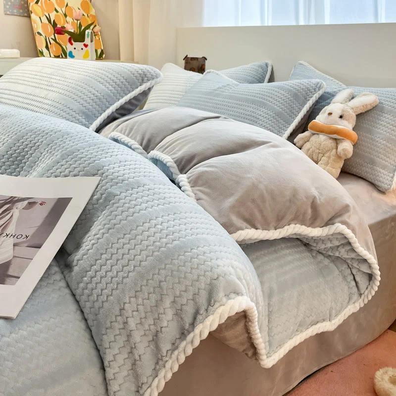 Set di biancheria da letto invernale in pile di lusso (4 pezzi)