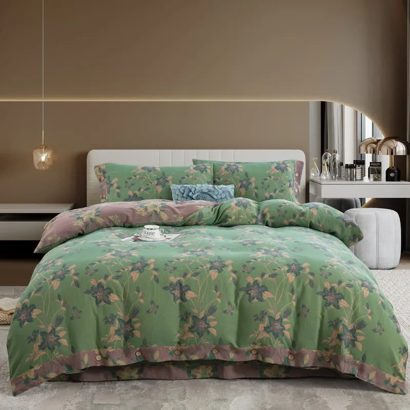 Elegante set di biancheria da letto in garza di cotone Lily (4 pezzi)