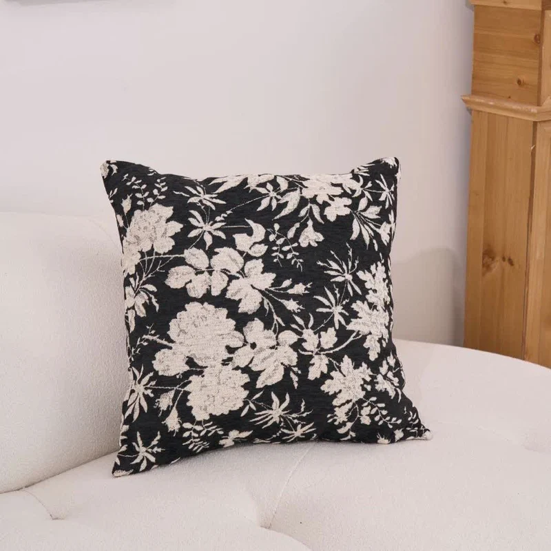 Cuscino decorativo con foglie floreali e inserto