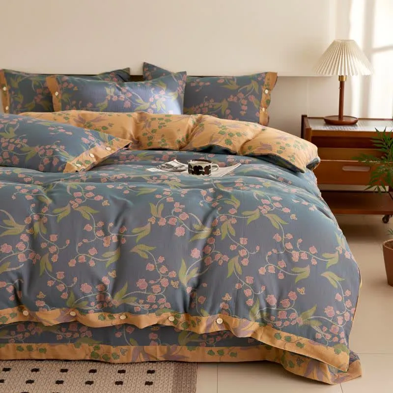 Biancheria da letto in garza di cotone jacquard Campanula