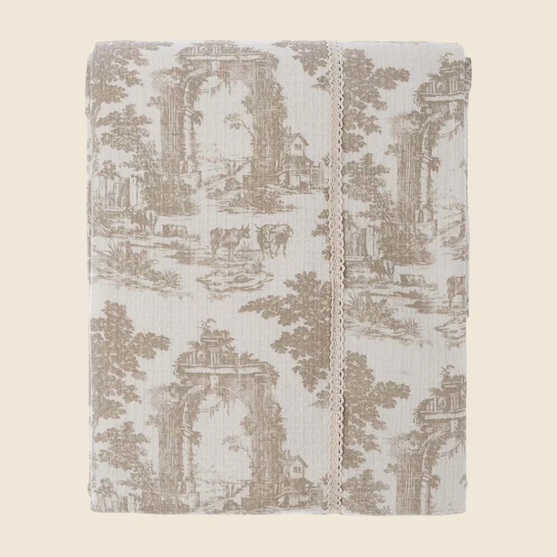 Copriletto stampa toile de joui "Terra e toile"