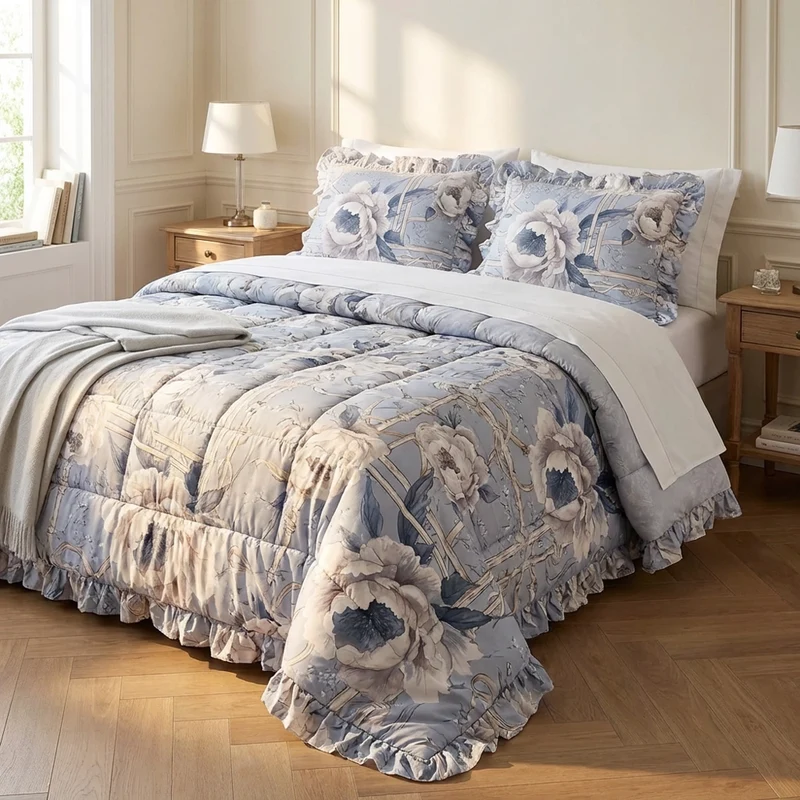 Trapunta matrimoniale collezione Peonies