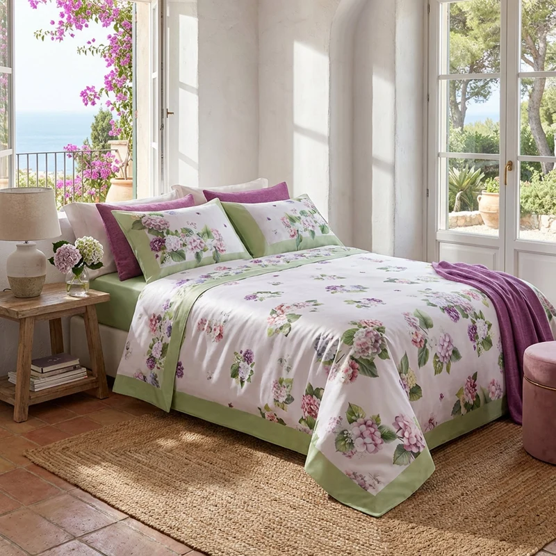 Completo Lenzuola in Raso 300 T.C. – Collezione Bloom Hydragena