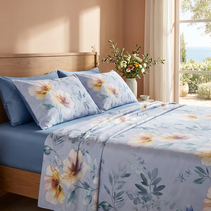 Completo Lenzuola in Raso 300 T.C. – Collezione Bloom Peony