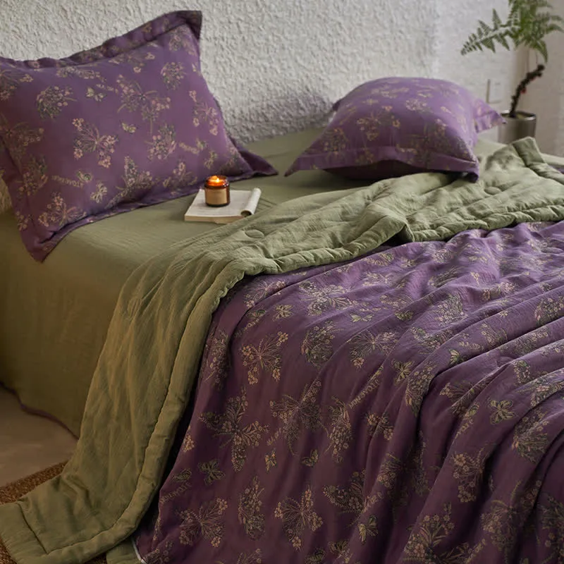 Elegante biancheria da letto a farfalla in garza di cotone jacquard