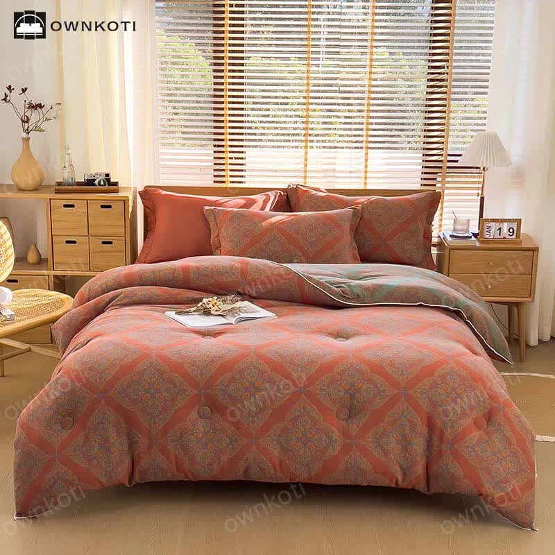 Trapunta calda e morbida in cotone jacquard di lusso