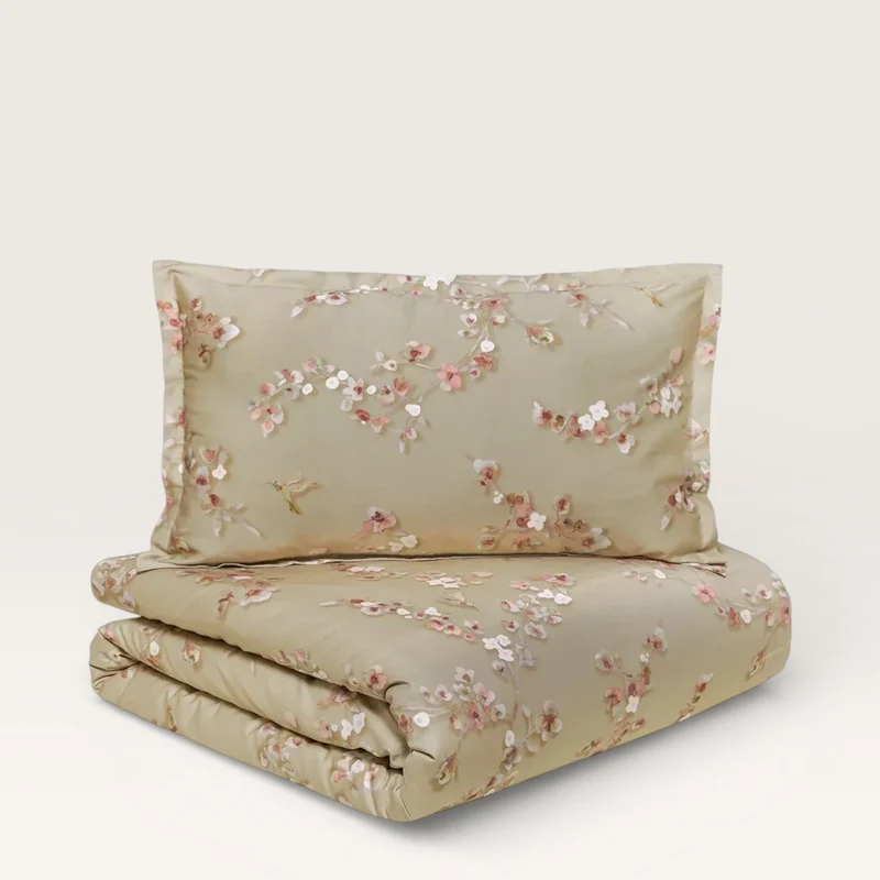 Parure copripiumino Bloom Almond Beige