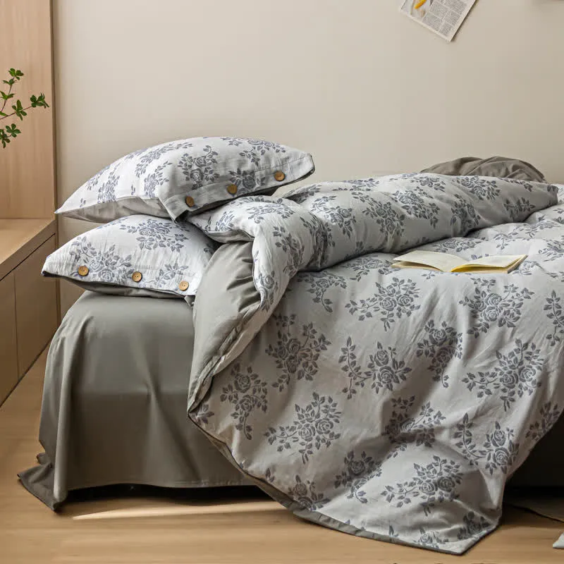Set di biancheria da letto in garza di cotone a triplo strato (4 pezzi)