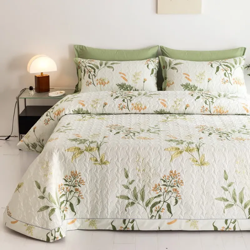 Biancheria da letto trapuntata floreale elegante in puro cotone
