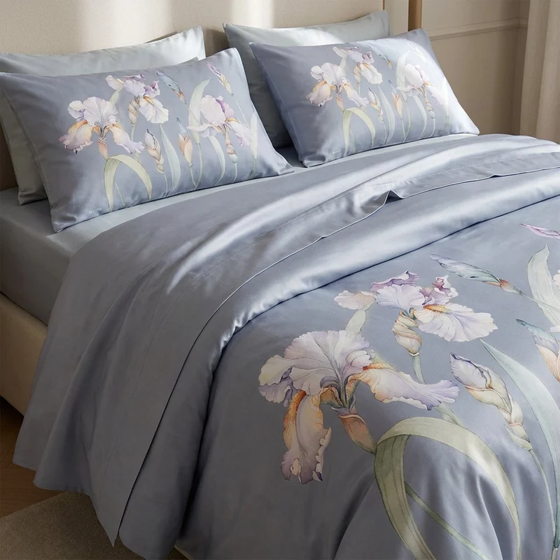 Completo Letto Matrimoniale Bloom – Raso di Puro Cotone 300 TC Bloom Lily