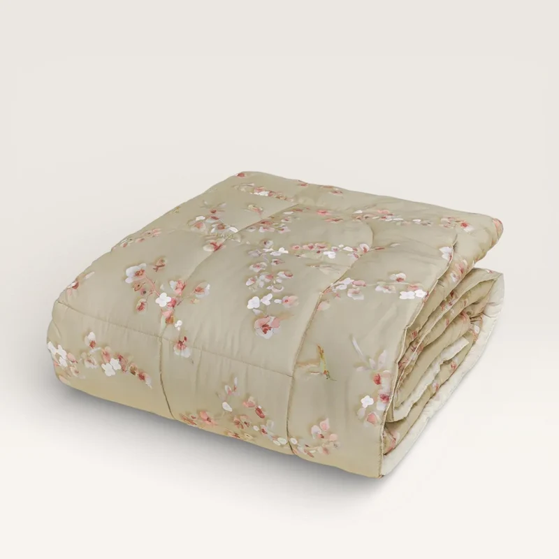Trapunta matrimoniale Bloom Almond beige