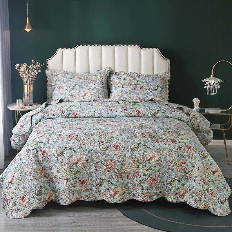 Trapunta a fiori vintage con federe
